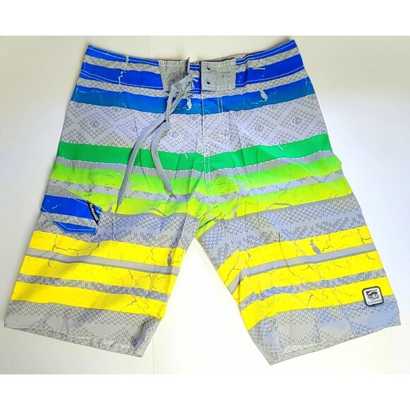 Island Haze Board Water Shorts Mens Large MultiColor Swim Trunks Surf VGC - Picture 4 of 11